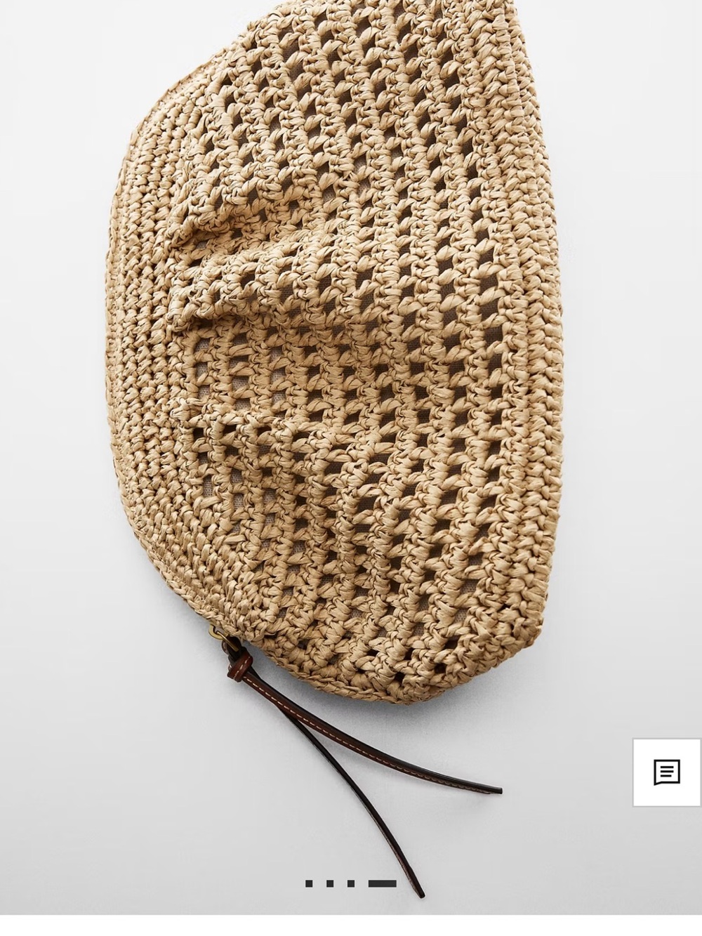 Mango Beige Crochet Straw Clutch - Picture 3 of 4